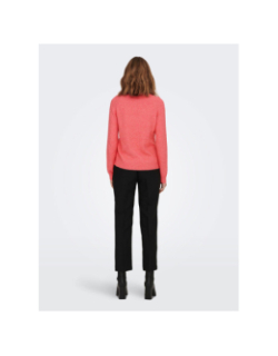 Pull col rond rica life orange corail femme - Only
