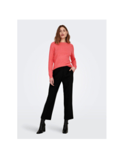 Pull col rond rica life orange corail femme - Only