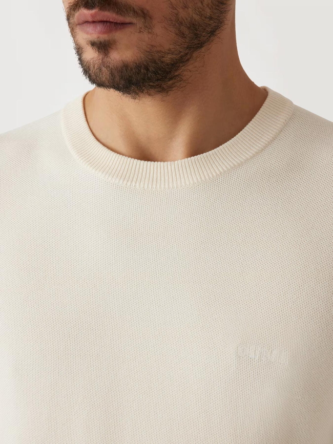 Pull waffle ferdie écru homme - Guess