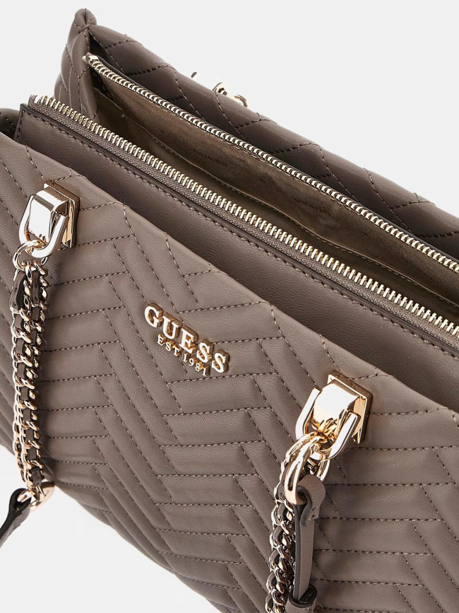 Sac bandoulière matelassé anning marron femme - Guess