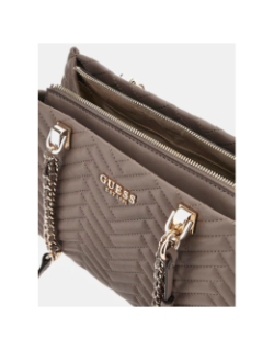 Sac bandoulière matelassé anning marron femme - Guess
