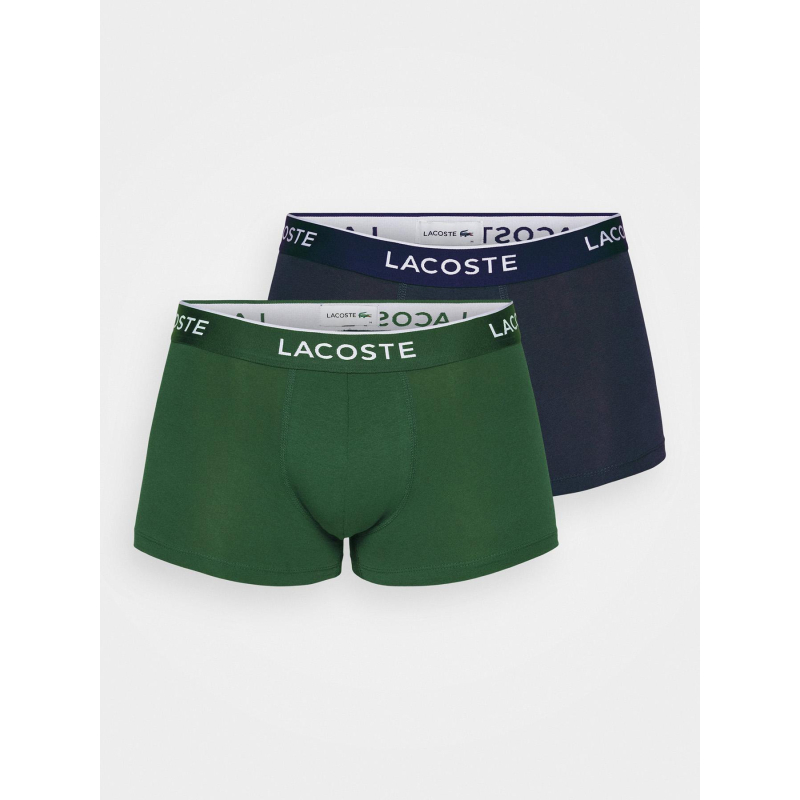 Pack de 2 boxers en coton stretch vert et noir homme - Lacoste