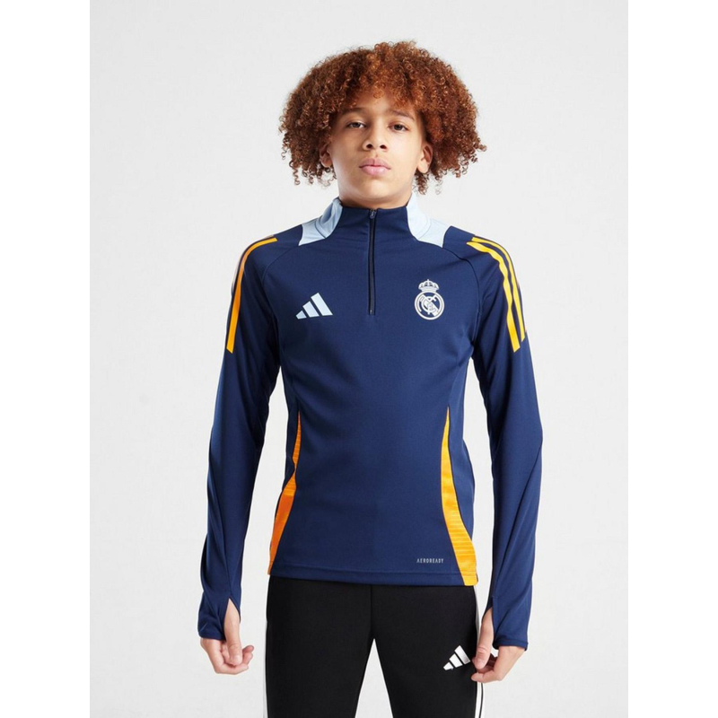 Sweat de football real madrid train bleu orange enfant - Adidas