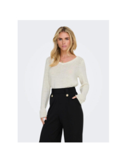 Pull col v geena blanc femme - Only