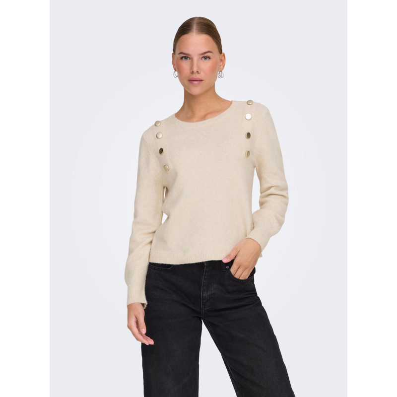 Pull jeanett écru blanc femme - Only