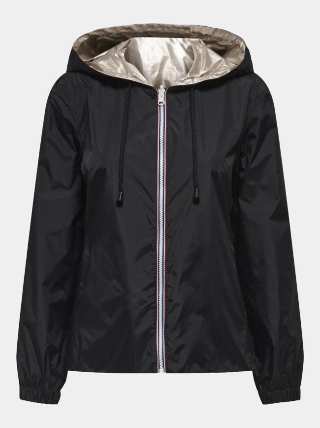 Veste imperméable réversible newfry noir argenté femme - Only