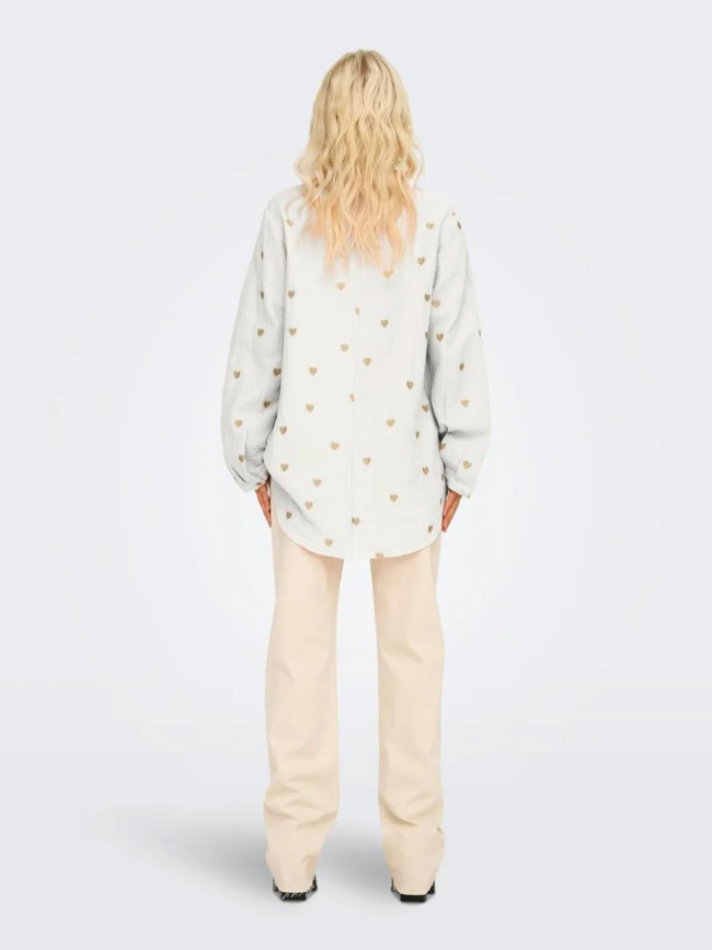 Chemise noella coeur doré blanc femme - Only