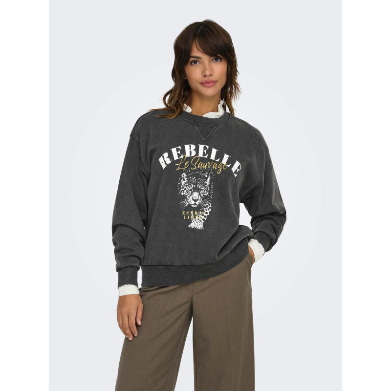 Sweat lucinda sauvage gris anthracite femme - Only