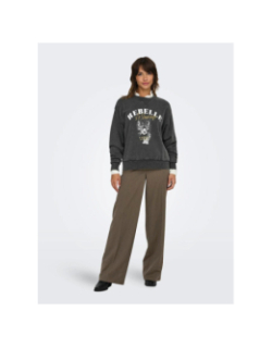 Sweat lucinda sauvage gris anthracite femme - Only