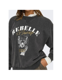 Sweat lucinda sauvage gris anthracite femme - Only