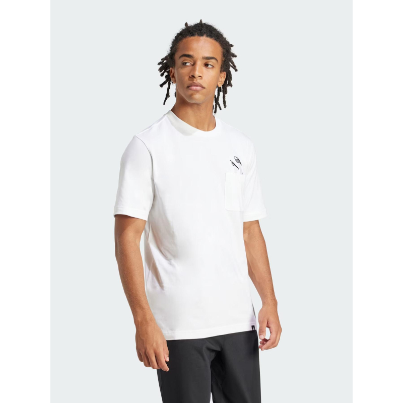 T-shirt lounge slide graphic pocket blanc homme - Adidas