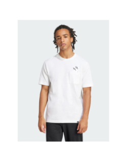T-shirt lounge slide graphic pocket blanc homme - Adidas