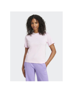 T-shirt uni logo brodé rose femme - Adidas
