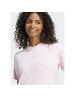 T-shirt uni logo brodé rose femme - Adidas