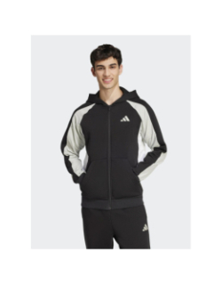 Sweat zippé colorblock bi-matière noir homme - Adidas