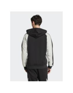 Sweat zippé colorblock bi-matière noir homme - Adidas