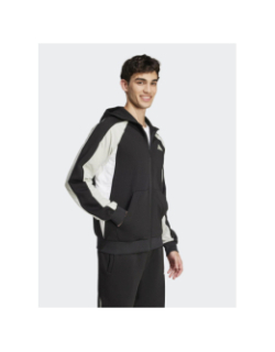 Sweat zippé colorblock bi-matière noir homme - Adidas