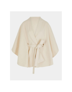 Cape ceinturée ivoire beige femme - Morgan