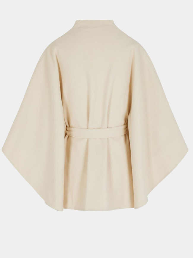 Cape ceinturée ivoire beige femme - Morgan