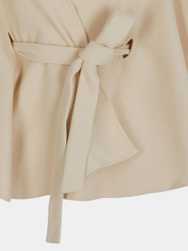 Cape ceinturée ivoire beige femme - Morgan