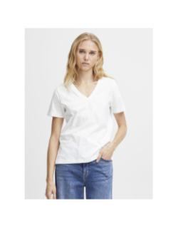 T-shirt col v palmer blanc femme - Ichi