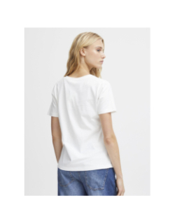 T-shirt col v palmer blanc femme - Ichi