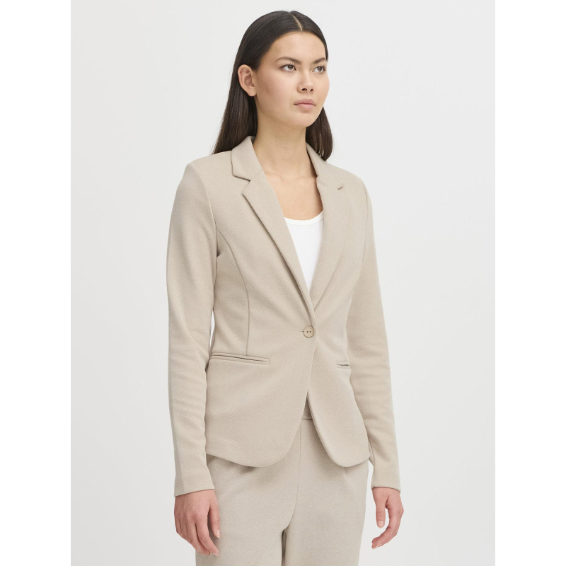 Veste blazer kate pique beige femme - Ichi