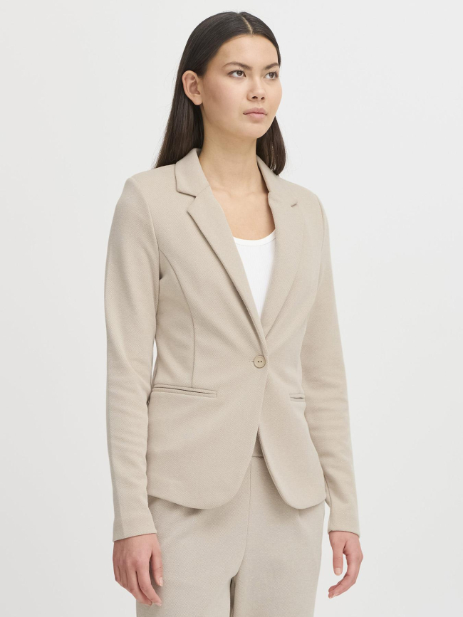 Veste blazer kate pique beige femme - Ichi