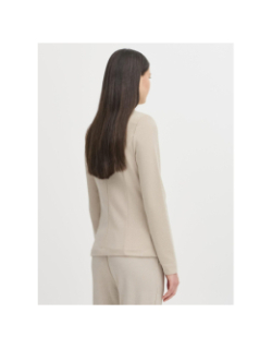 Veste blazer kate pique beige femme - Ichi