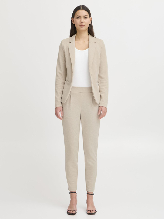 Veste blazer kate pique beige femme - Ichi