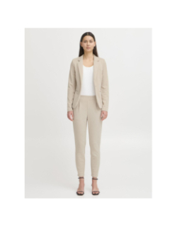 Veste blazer kate pique beige femme - Ichi