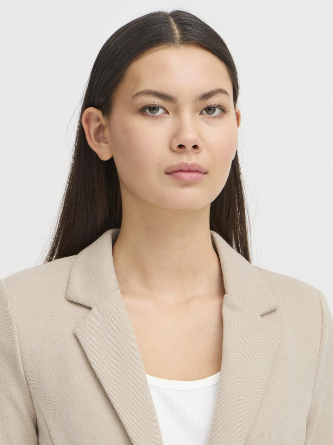 Veste blazer kate pique beige femme - Ichi