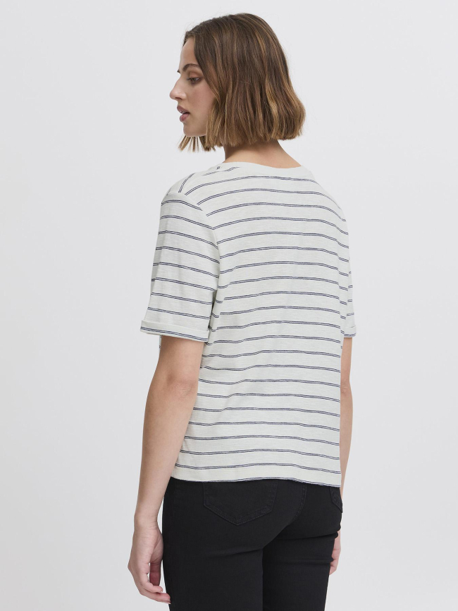 T-shirt rayé nova blanc bleu femme - Ichi