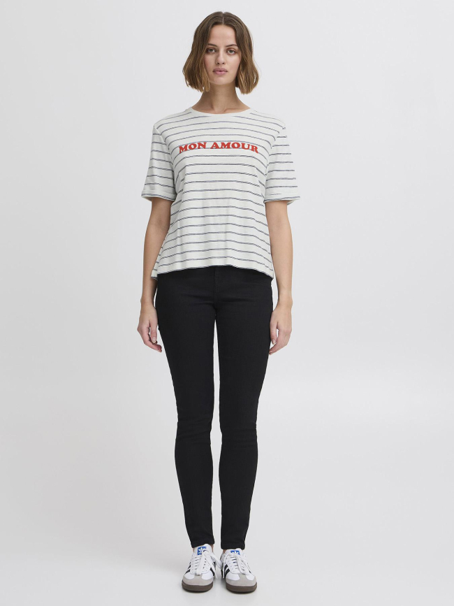 T-shirt rayé nova blanc bleu femme - Ichi