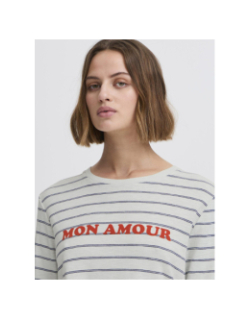 T-shirt rayé nova blanc bleu femme - Ichi