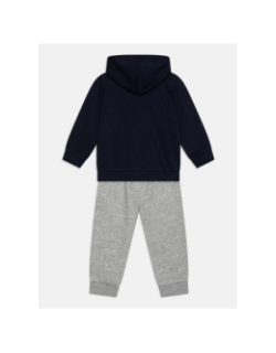 Ensemble sweat zippé capuche et jogging bleu gris enfant - Champion