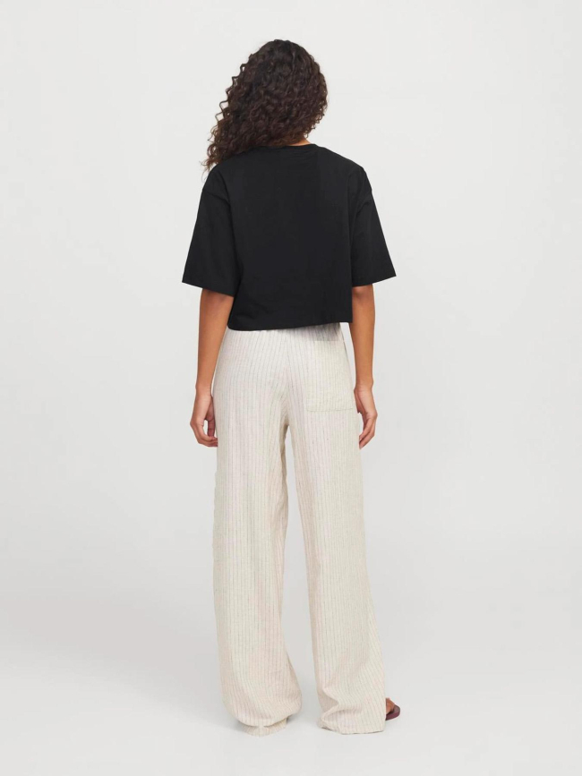 T-shirt crop uni loose andrea noir femme - Jjxx