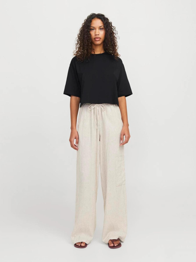 T-shirt crop uni loose andrea noir femme - Jjxx