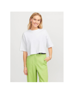 T-shirt crop uni loose andrea blanc femme - Jjxx