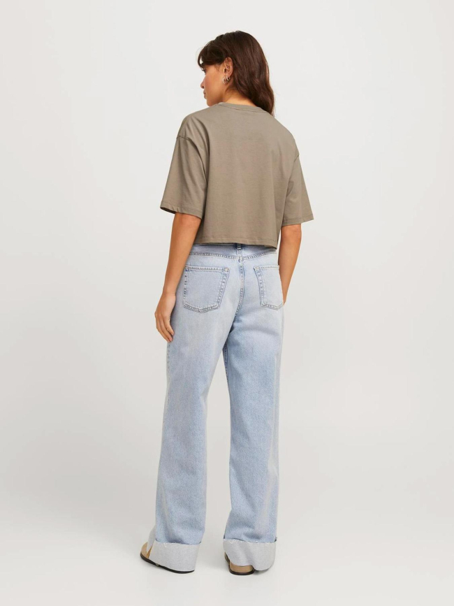 T-shirt crop uni loose andrea marron femme - Jjxx