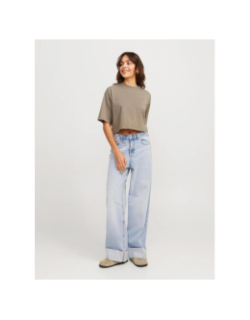 T-shirt crop uni loose andrea marron femme - Jjxx