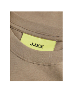 T-shirt crop uni loose andrea marron femme - Jjxx