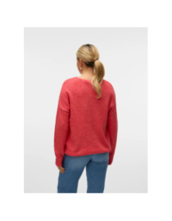 Pull col v crewlefile rouge femme - Vero Moda