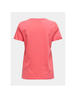 T-shirt manches courtes onlkita coeur brillant rose femme - Only