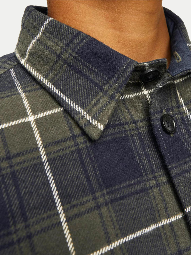 Chemise à carreaux james flannel kaki garçon - Jack & Jones