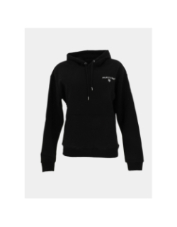 Sweat à capuche uni logo brodé noir femme - Project X Paris