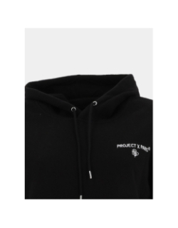 Sweat à capuche uni logo brodé noir femme - Project X Paris