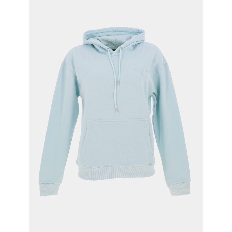 Sweat à capuche uni logo brodé bleu femme - Project X Paris
