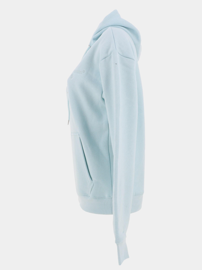 Sweat à capuche uni logo brodé bleu femme - Project X Paris