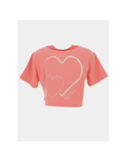 T-shirt cœur brodé rose femme - Project X Paris